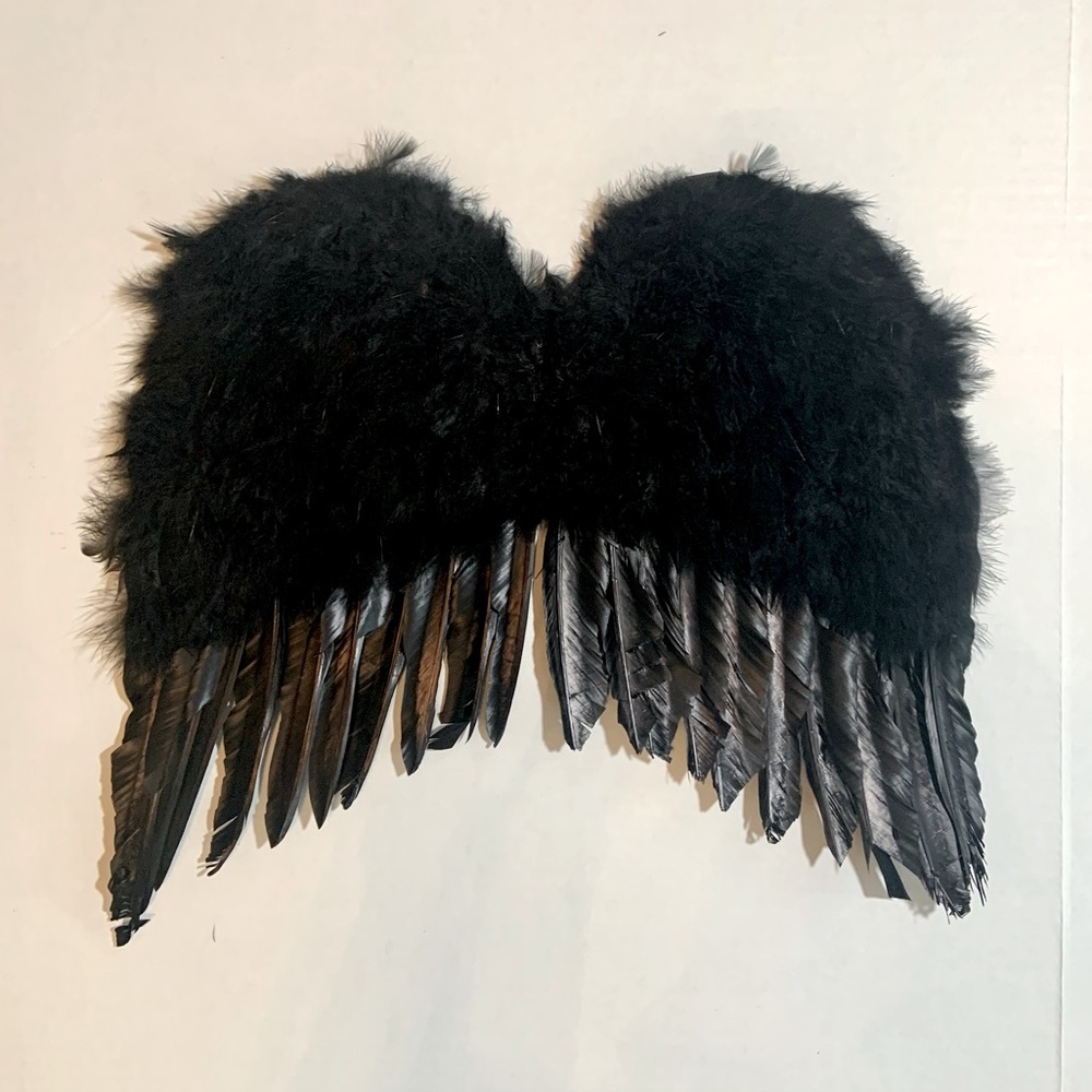 Black Feather Angel Wings Costume Accessory - Used 🖤